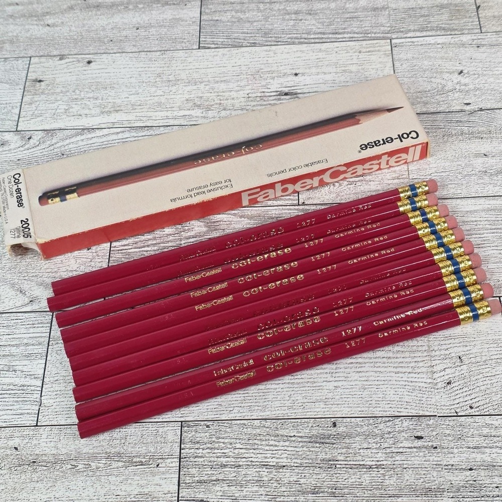 Faber-Castell Col-erase Erasable Color Pencils Carmine Red 1277 Box - Only 10pcs